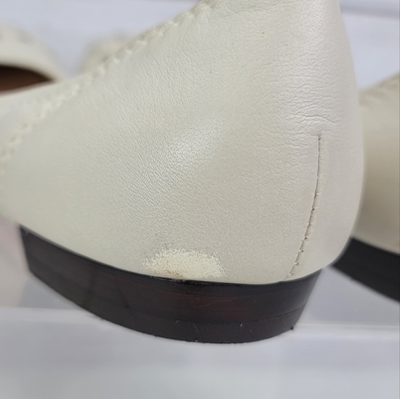 Michael Kors Leather Beige Studded Slip On Ballet Flats Size 6.5M - Picture 6 of 16